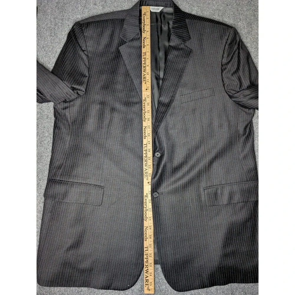 Joseph & Feiss International Mens Size 50 Long Blazer Gray Stripe‎ 2 Button
